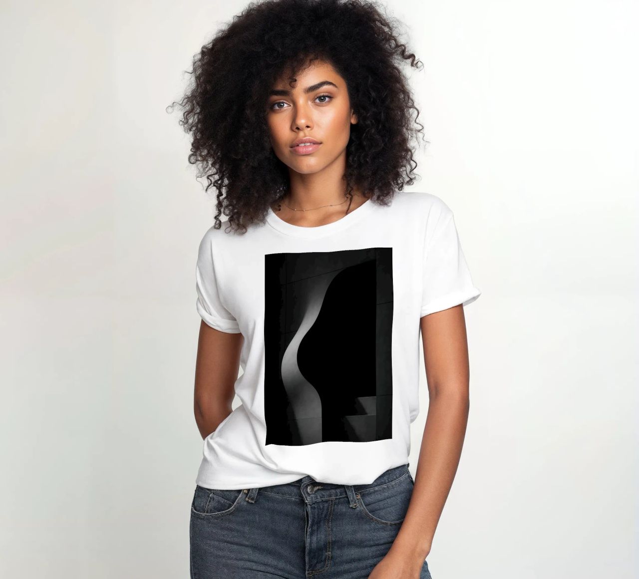 Vleselijke architectuur in Parijs - Schaduwen in spanning dames t-shirt getailleerd van Black & White