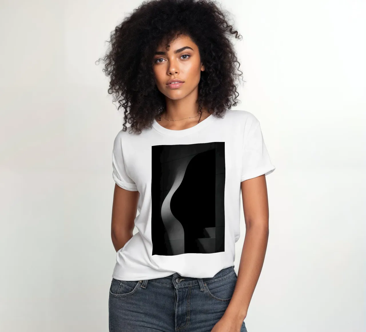 Architecture charnelle à Paris – Ombres en tension t-shirt ajusté pour femmes de Black & White