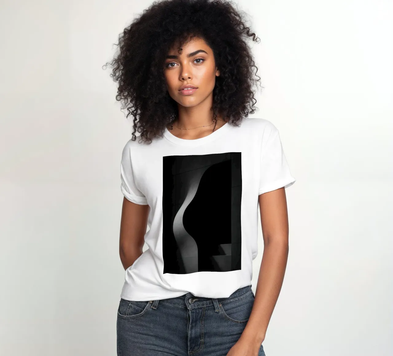 Vleselijke architectuur in Parijs - Schaduwen in spanning dames t-shirt getailleerd van Black & White