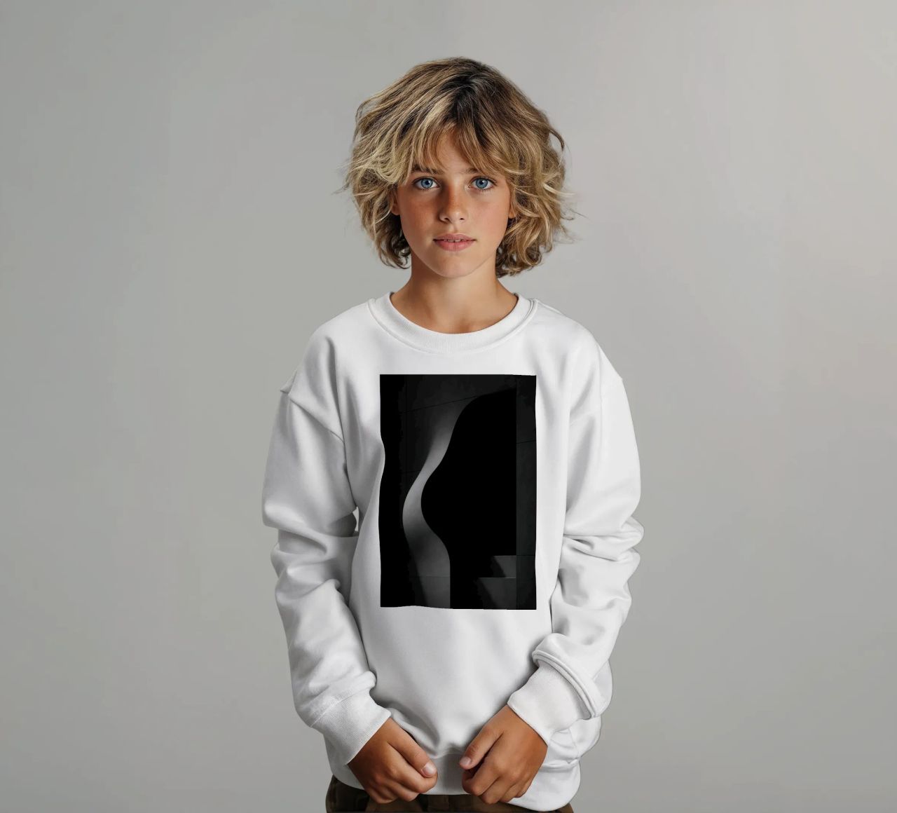 Vleselijke architectuur in Parijs - Schaduwen in spanning kinder sweatshirt van Black & White