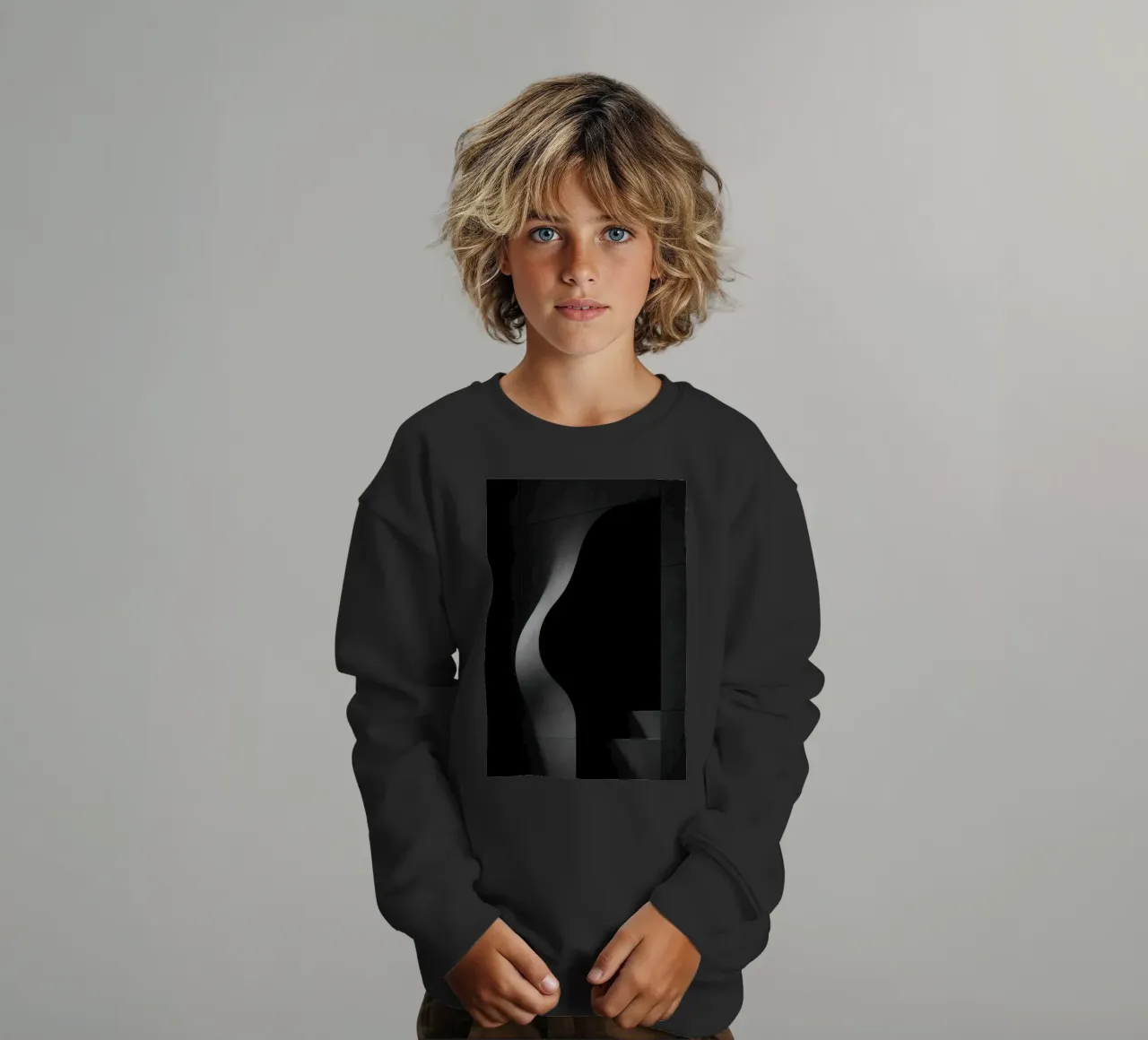 Carnal architecture in Paris - Shadows in tension kids sweatshirt by Black & White