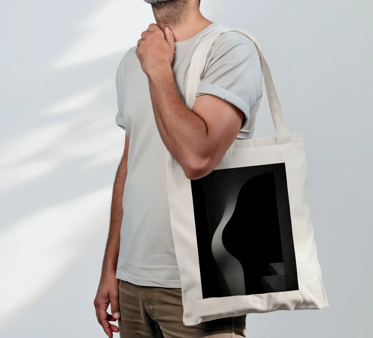 Vleselijke architectuur in Parijs - Schaduwen in spanning jute draagtas van Black & White