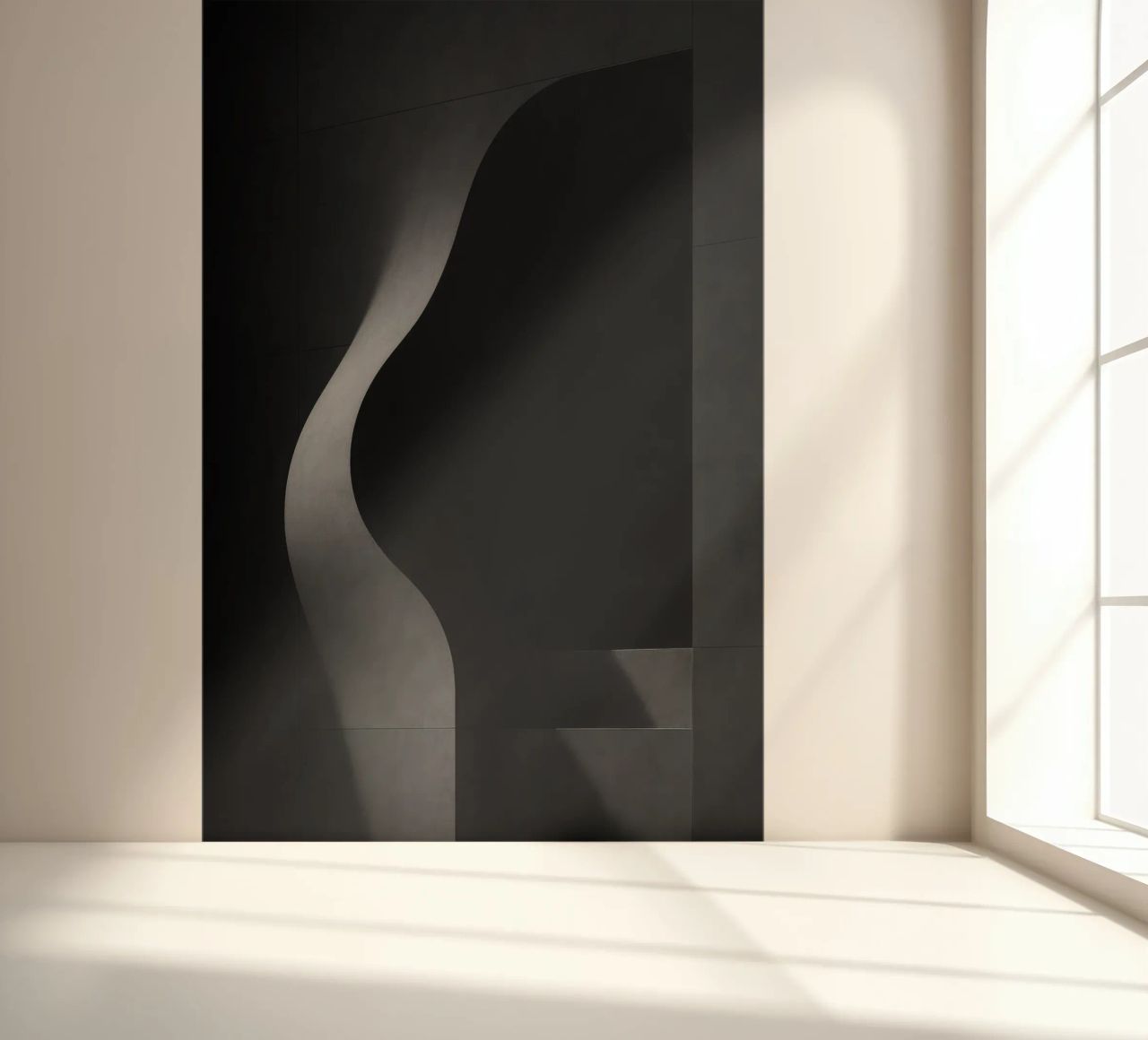 Vleselijke architectuur in Parijs - Schaduwen in spanning fotobehang van Black & White