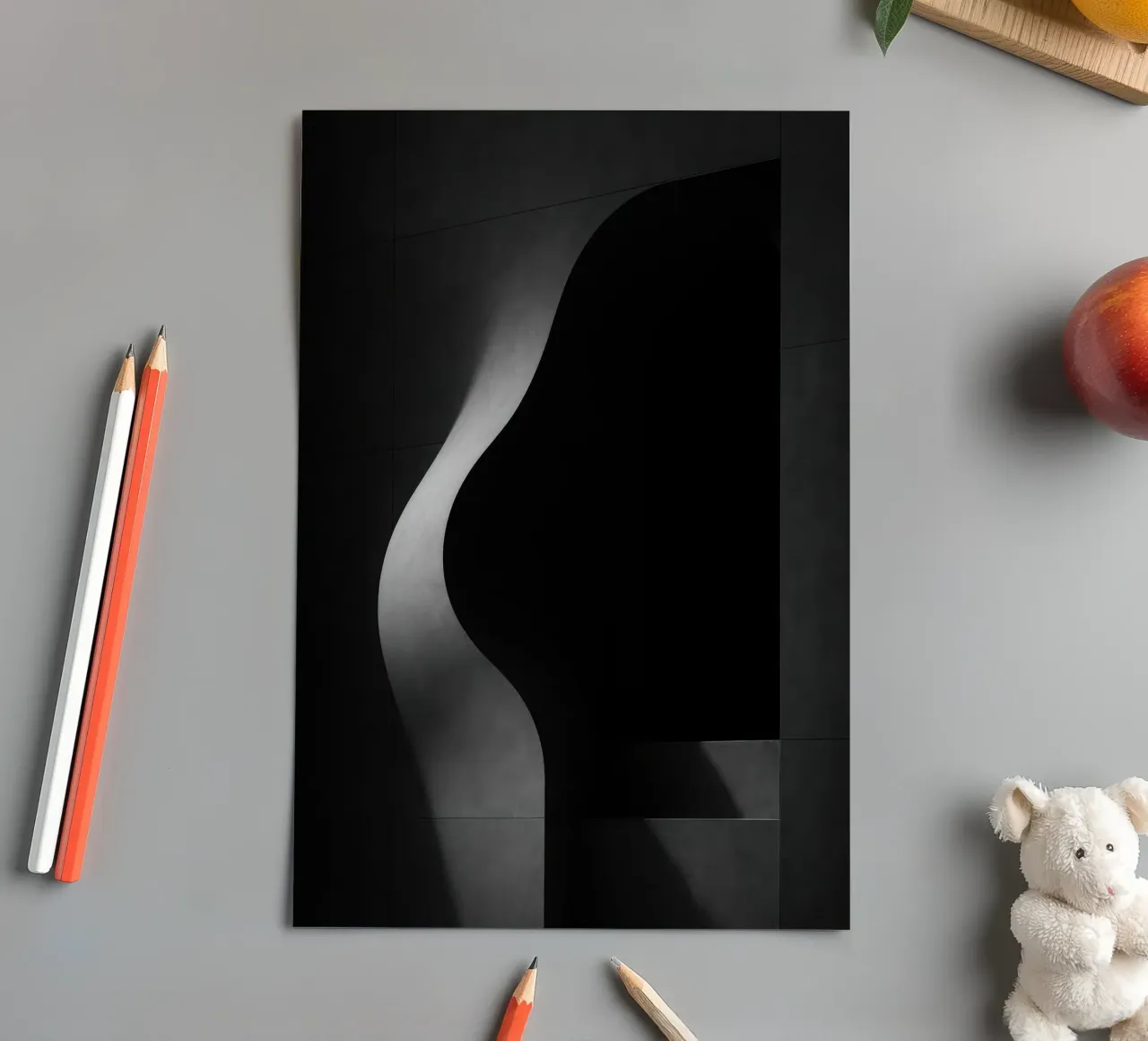 Vleselijke architectuur in Parijs - Schaduwen in spanning stickervel van Black & White