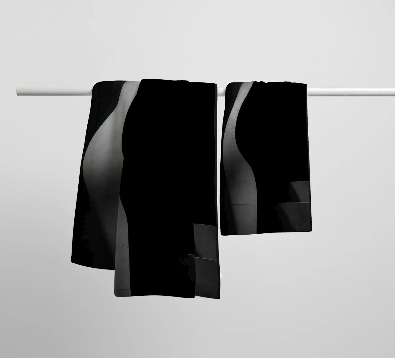 Vleselijke architectuur in Parijs - Schaduwen in spanning badhanddoek van Black & White