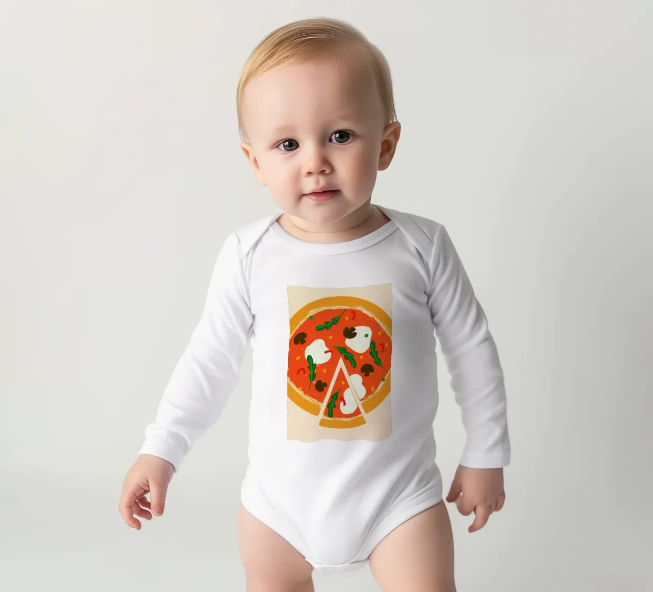 You Want A Pizza Me? long-sleeve baby romper by Studio One