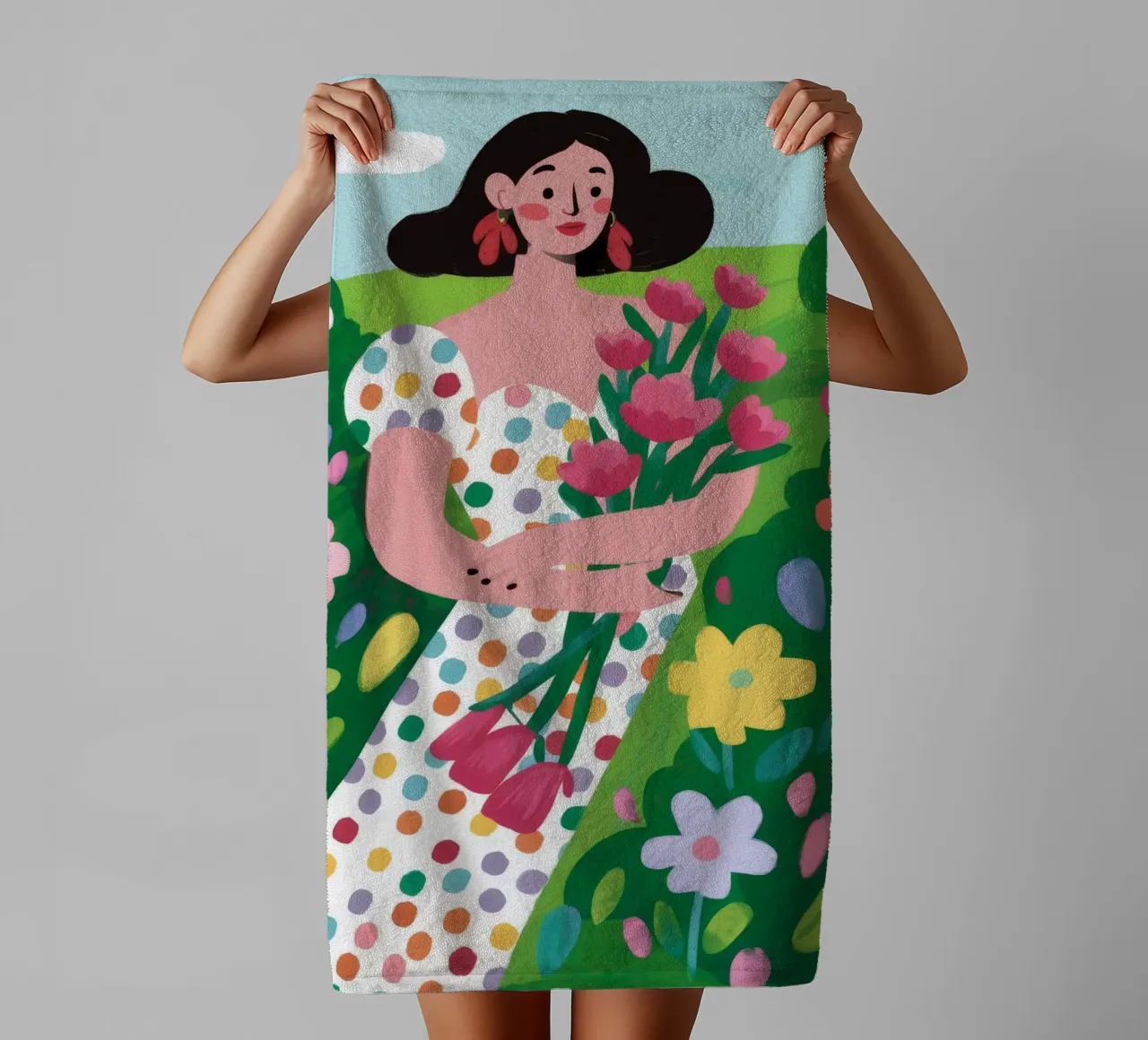 Spring Field Walk towel by Arcane Shade