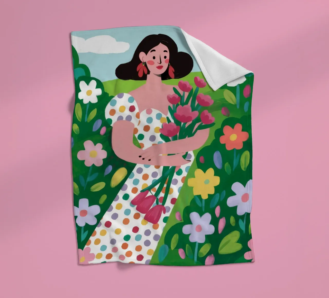 Spring Field Walk fleece blanket by Arcane Shade