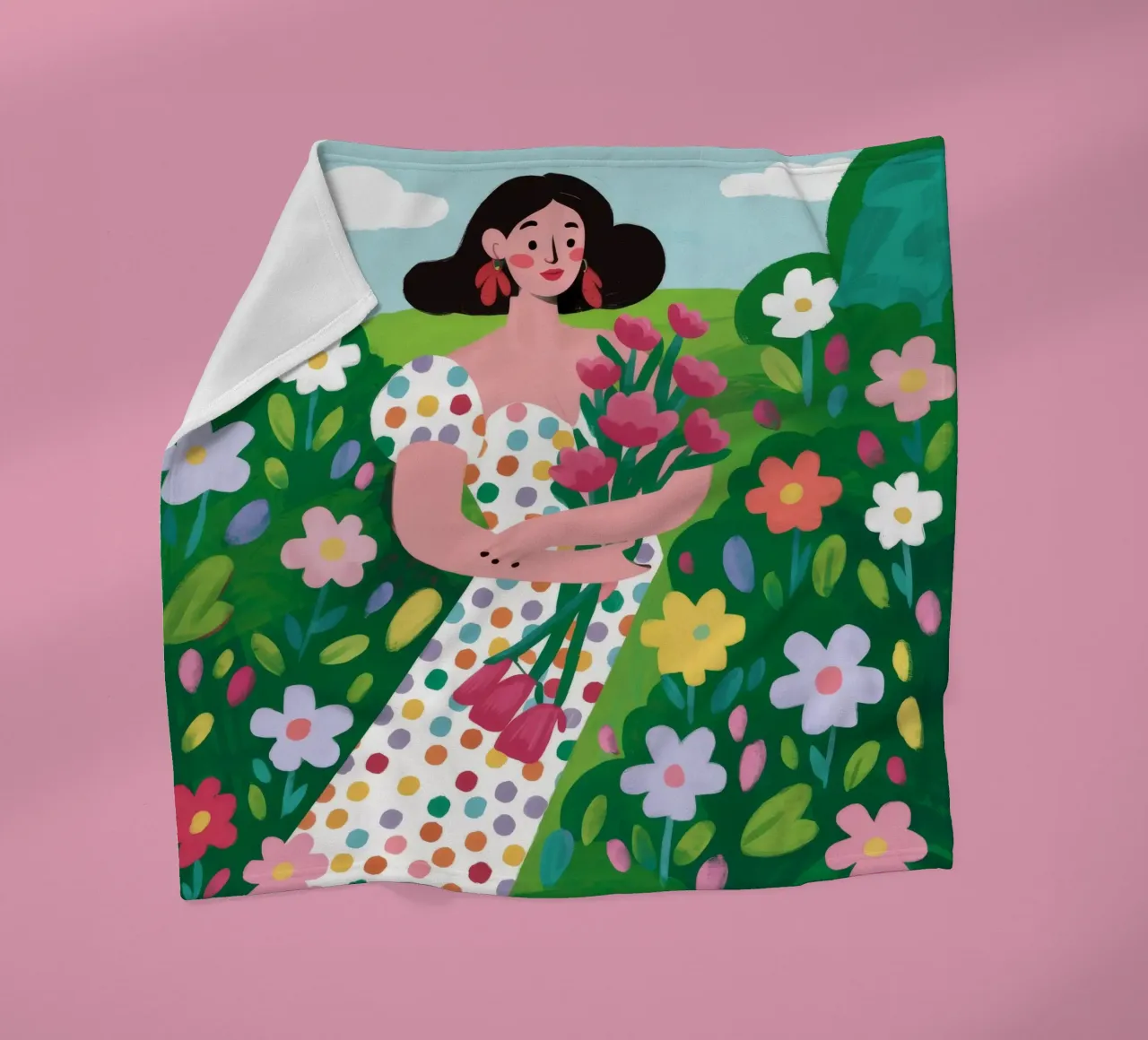 Spring Field Walk fleece blanket by Arcane Shade