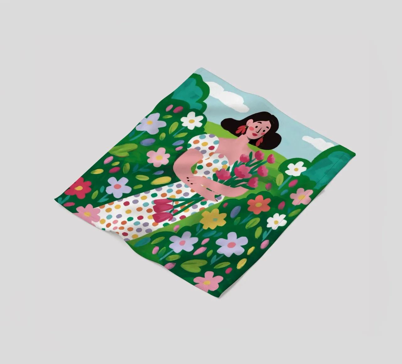Spring Field Walk fleece blanket by Arcane Shade