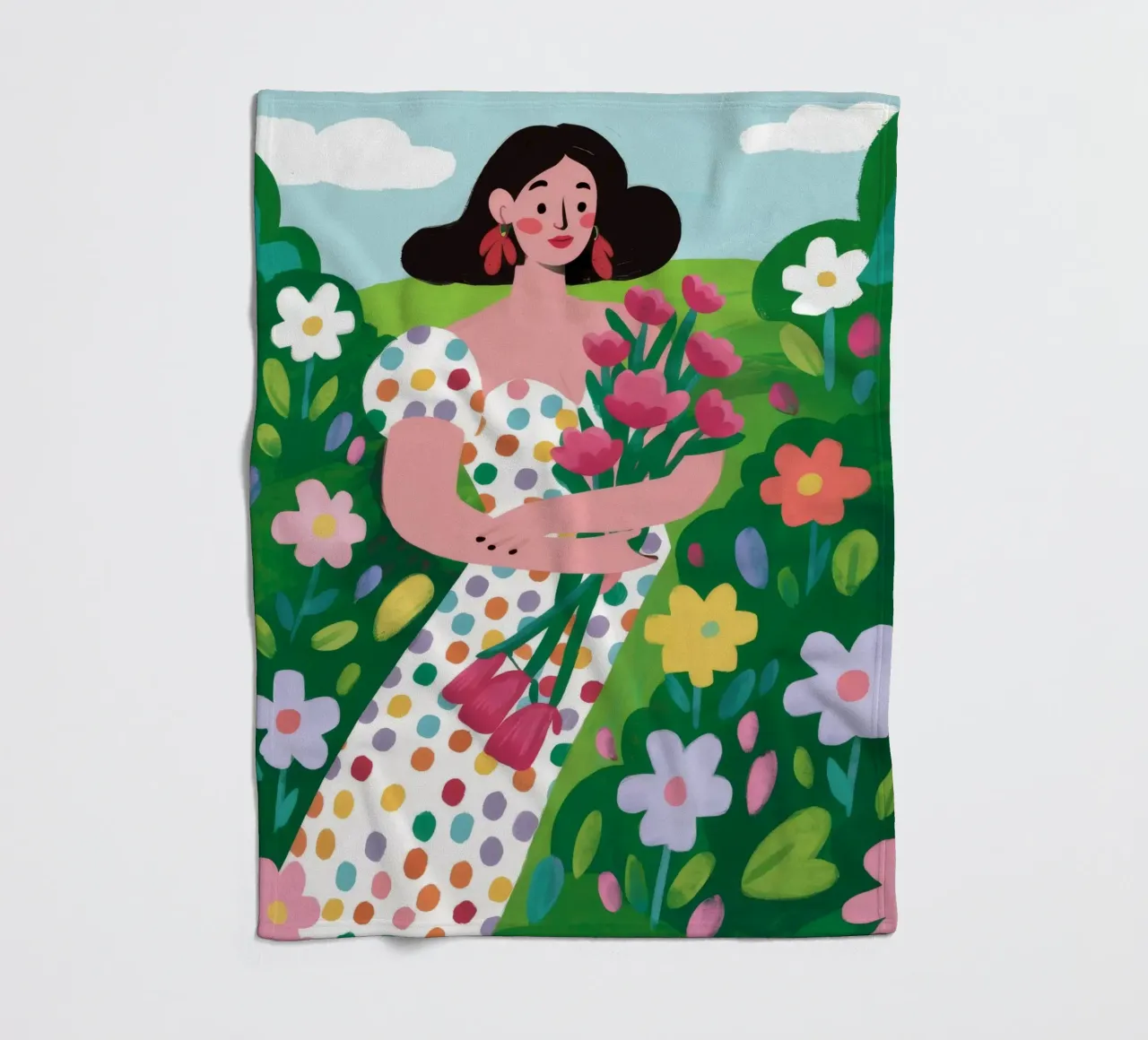Spring Field Walk fleece blanket by Arcane Shade