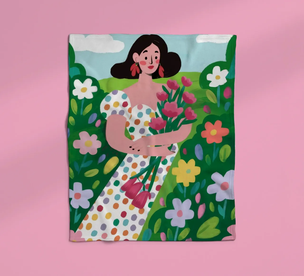 Spring Field Walk fleece blanket by Arcane Shade