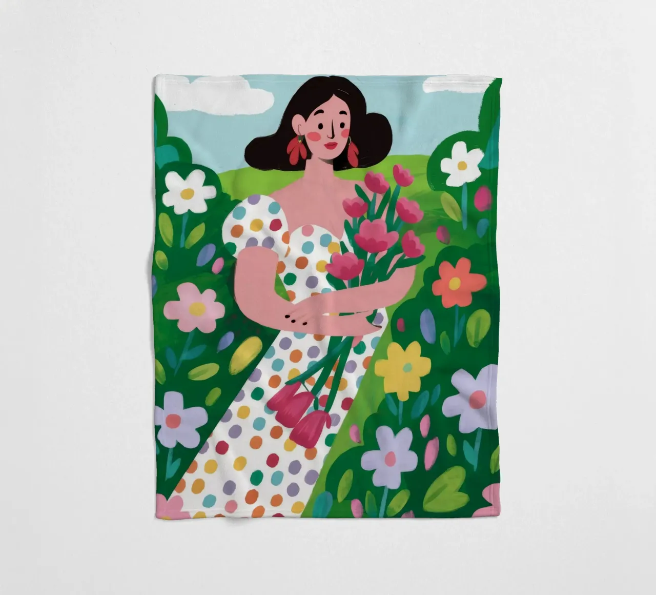 Spring Field Walk fleece blanket by Arcane Shade