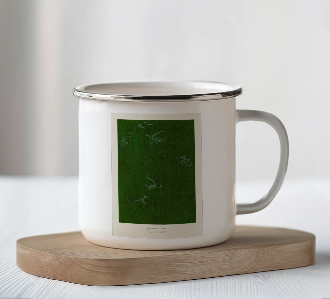 Tomoki - Japanese Woodblock Print tazza in smalto da Vintage by JUNIQE