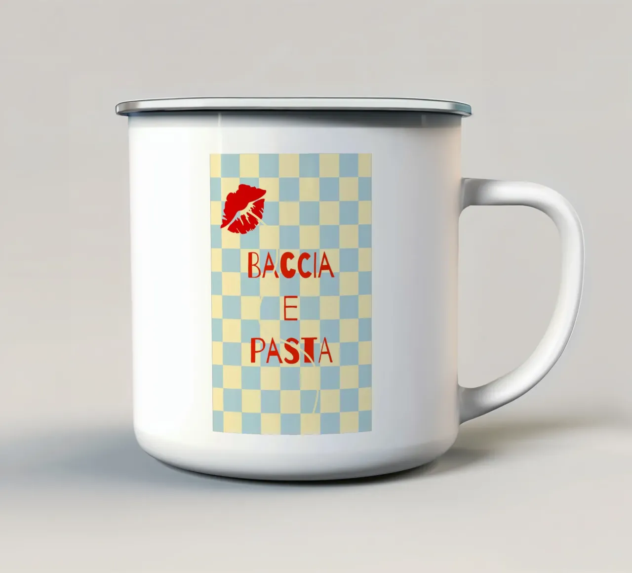 bacia e pasta. tazza in smalto da FRICKE DESIGN