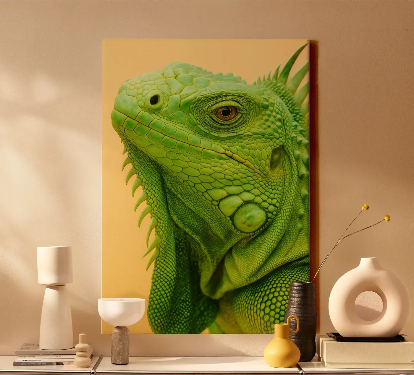 Iguana Face canvas by kukupuu