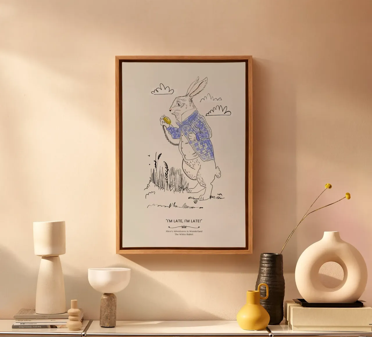 I'm Late canvas with Floater frame by Little Flourishes