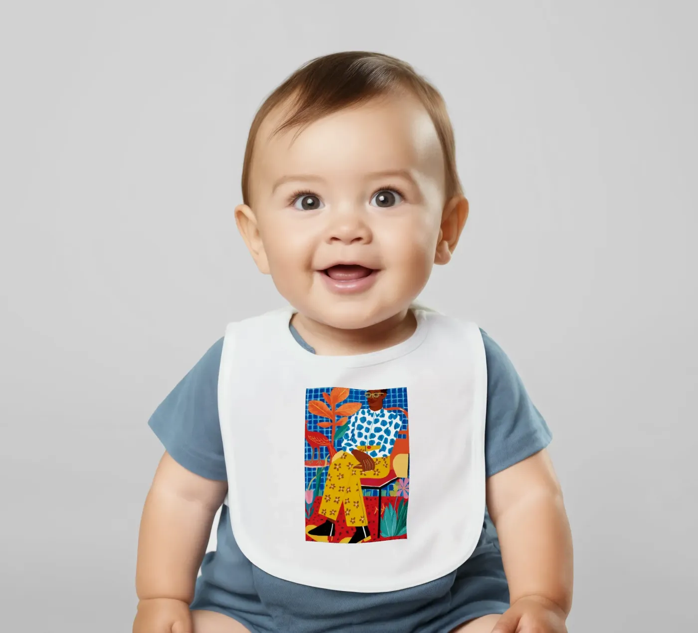 Gedessineerde vredeskamer baby slabbetje van Arcane Shade