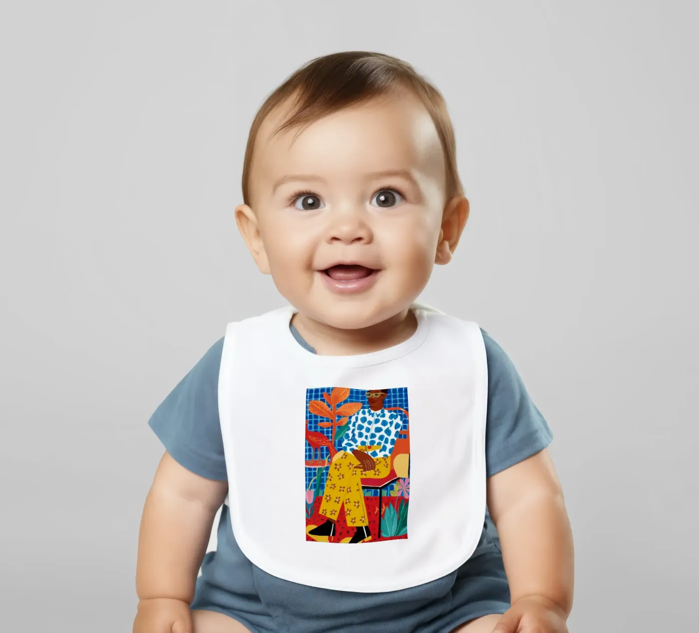 Gedessineerde vredeskamer baby slabbetje van Arcane Shade