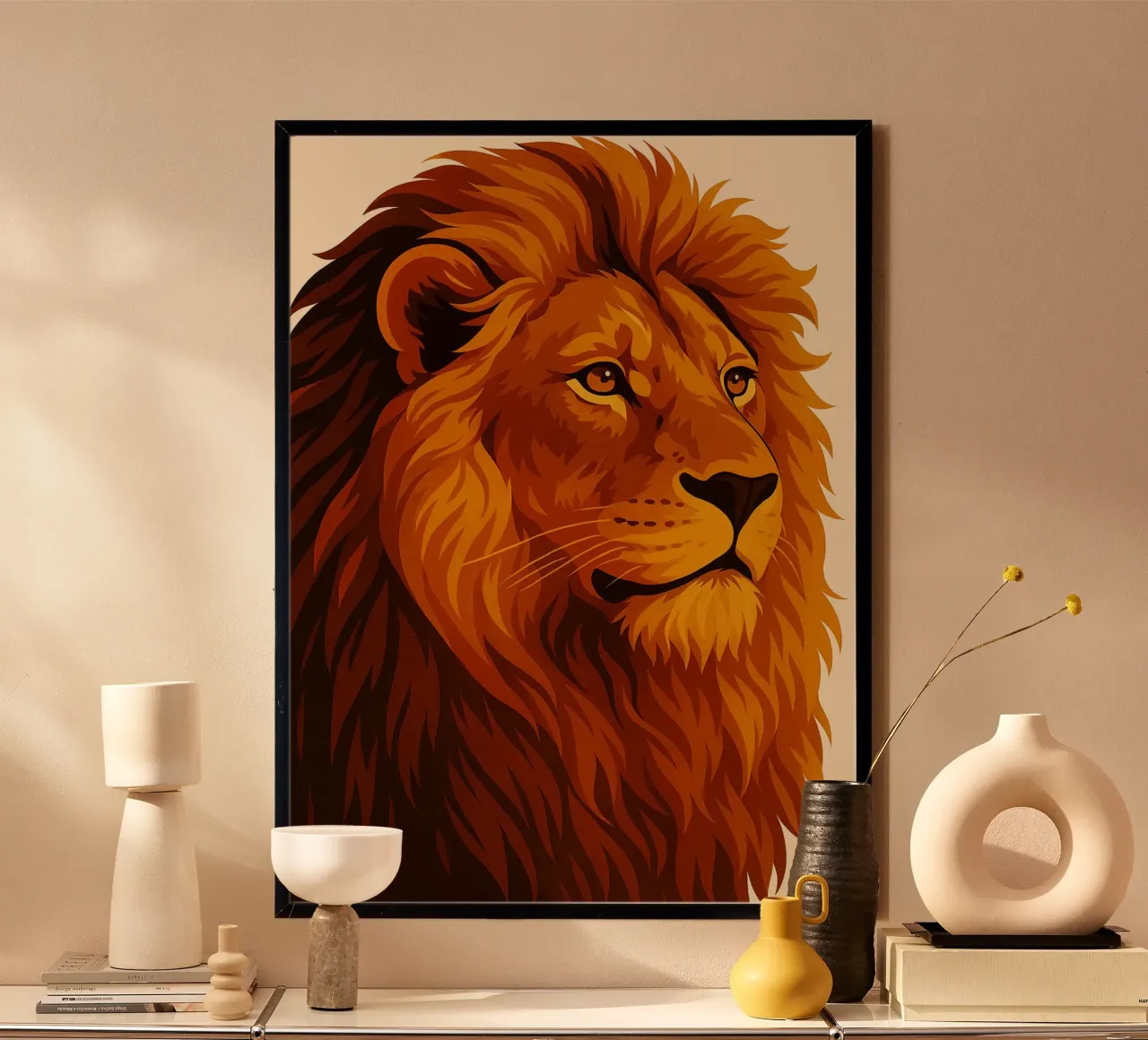 Volto di Lione poster con telaio in plastica da kukupuu