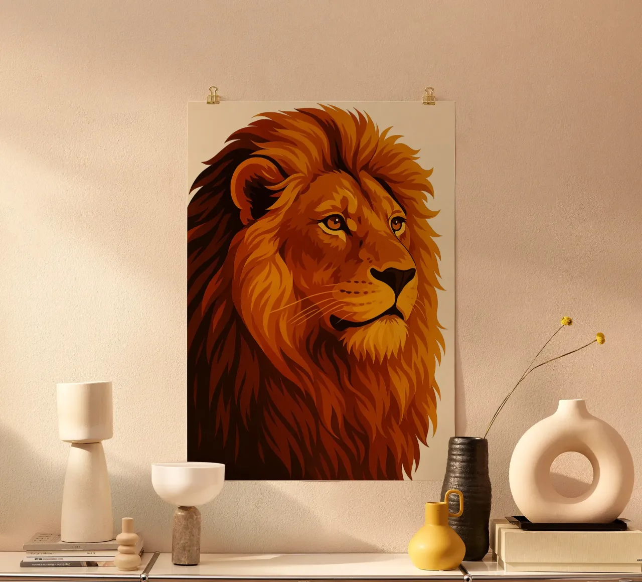 Volto di Lione poster con telaio in plastica da kukupuu