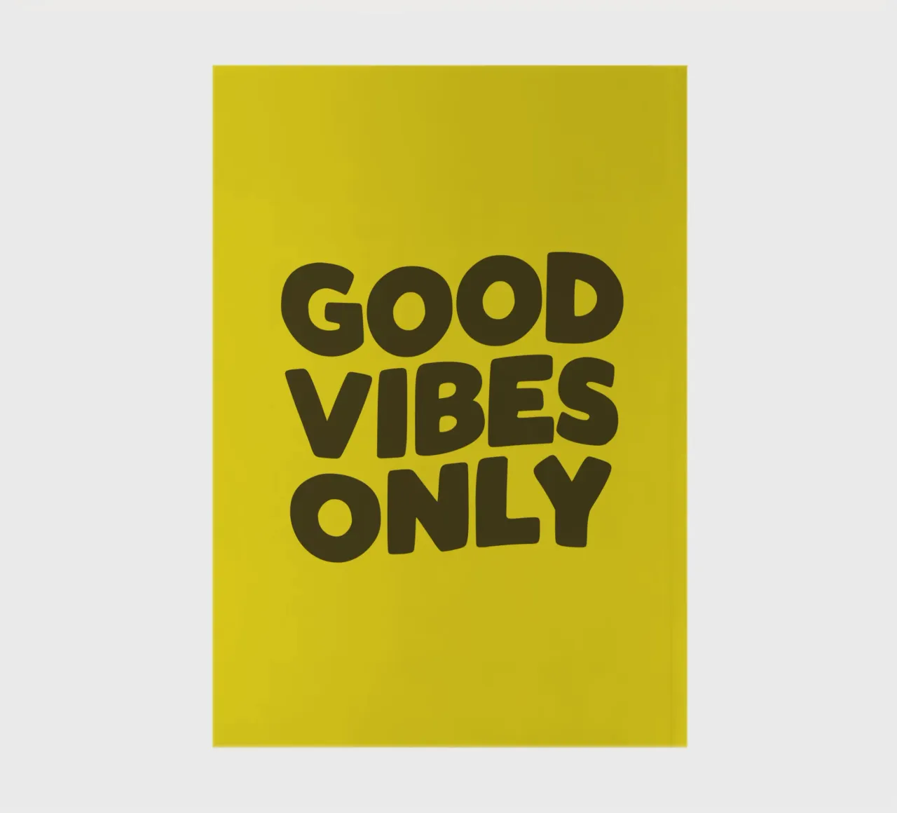 Good Vibes Only Typography Design imprimé en jaune et noir carnet de notes de THE MOTIVATED TYPE