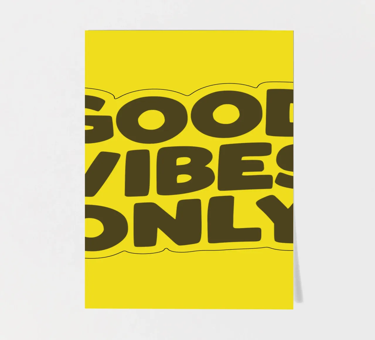 Good Vibes Only Typography Design imprimé en jaune et noir planche autocollant de THE MOTIVATED TYPE