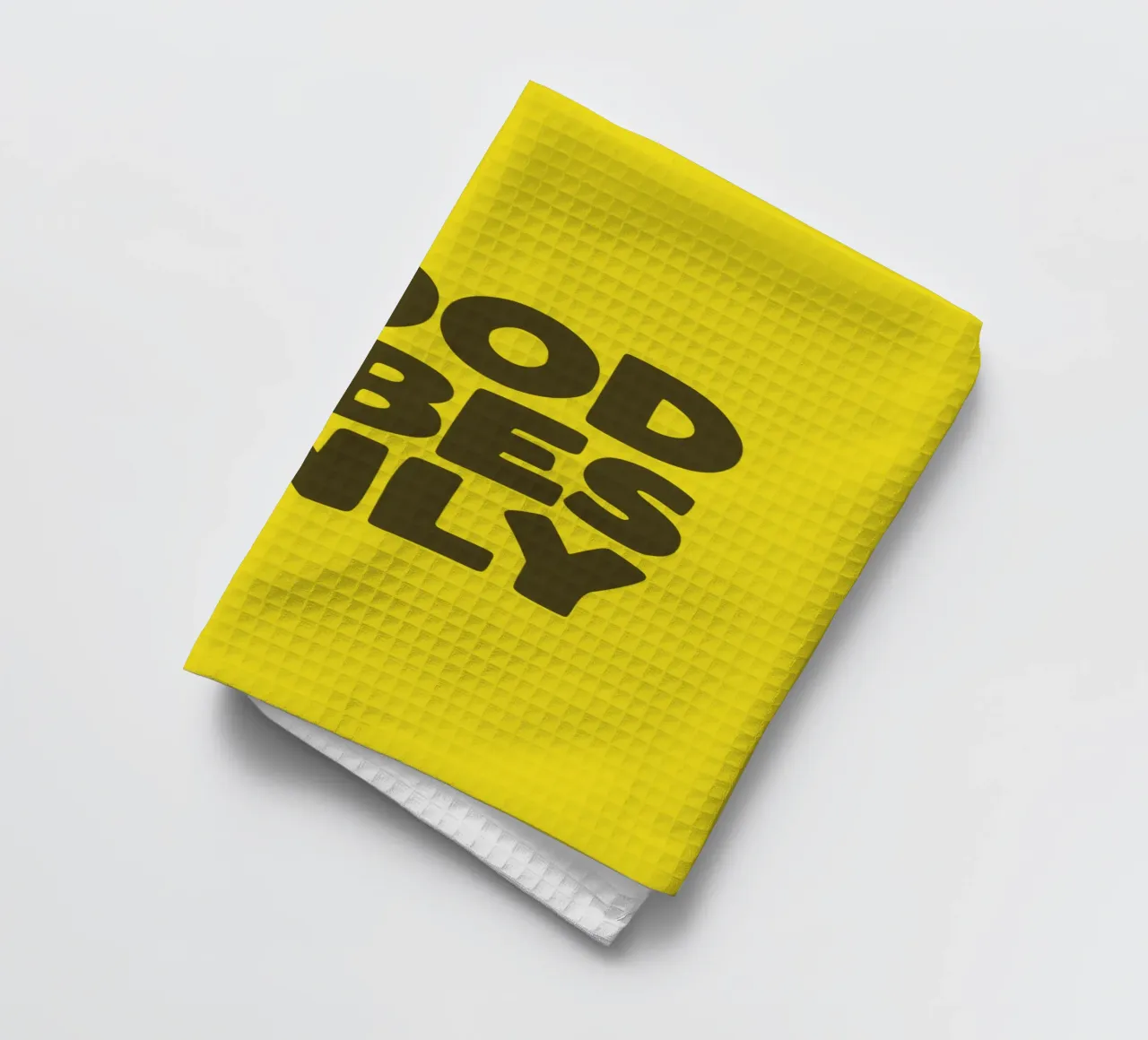 Design con stampa tipografica Good Vibes Only in giallo nero canovaccio da cucina da THE MOTIVATED TYPE