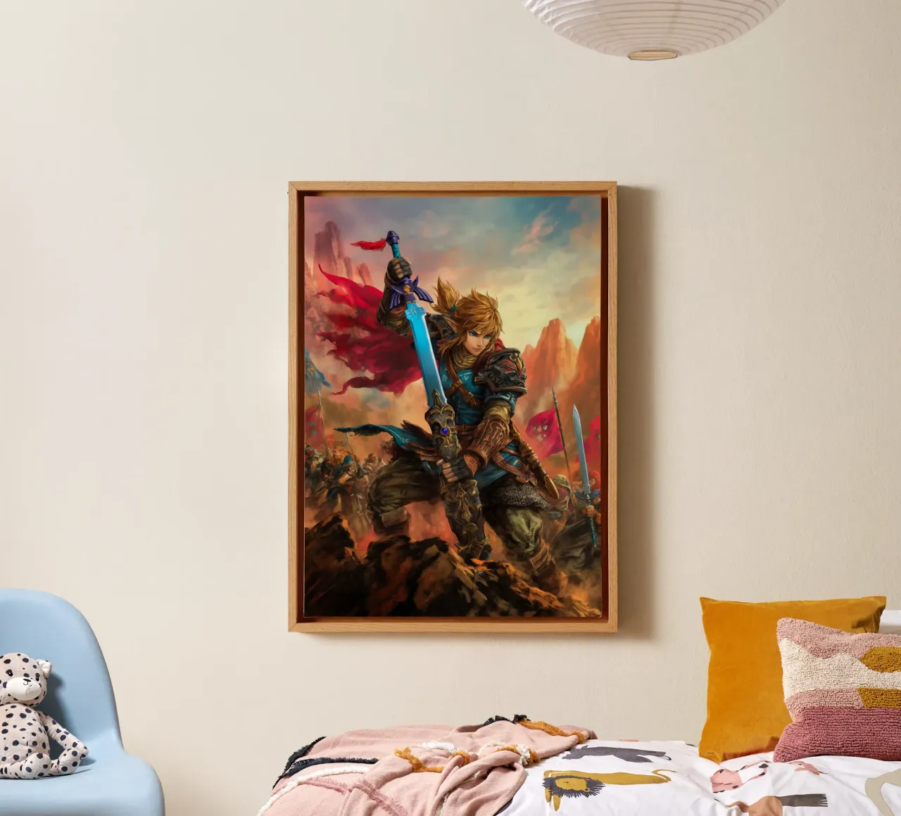 Link The Legend of Zelda canvas with Floater frame by Fleur de Lys