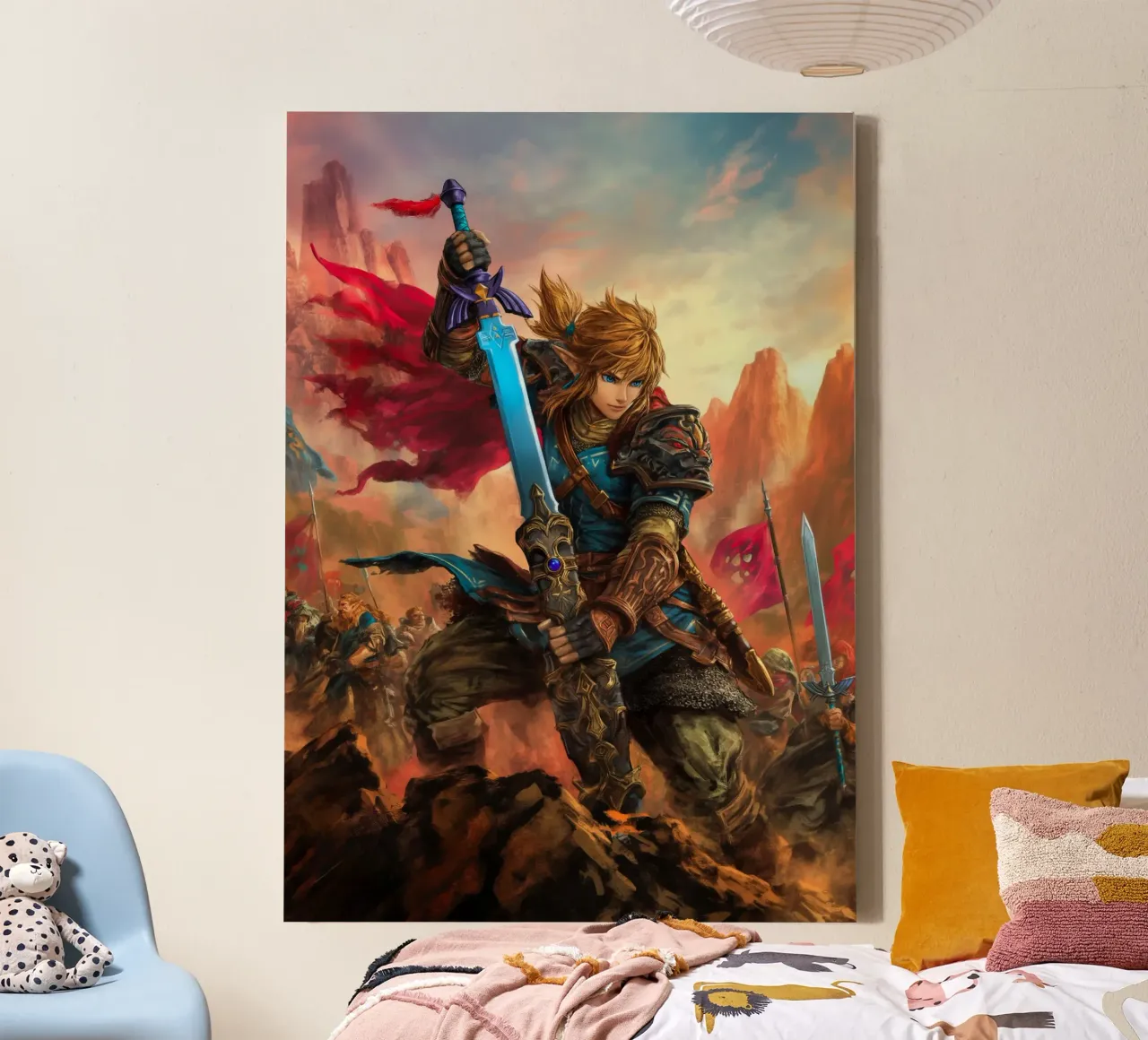 Link The Legend of Zelda canvas with Floater frame by Fleur de Lys