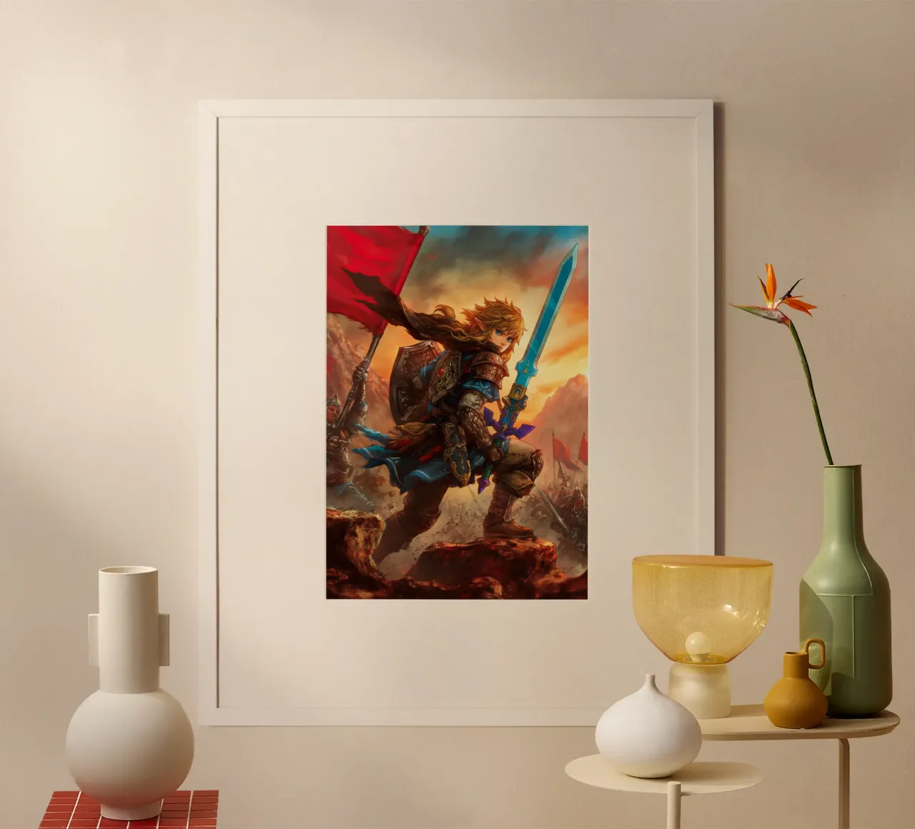 Link La leggenda di Zelda poster con telaio in plastica da Fleur de Lys