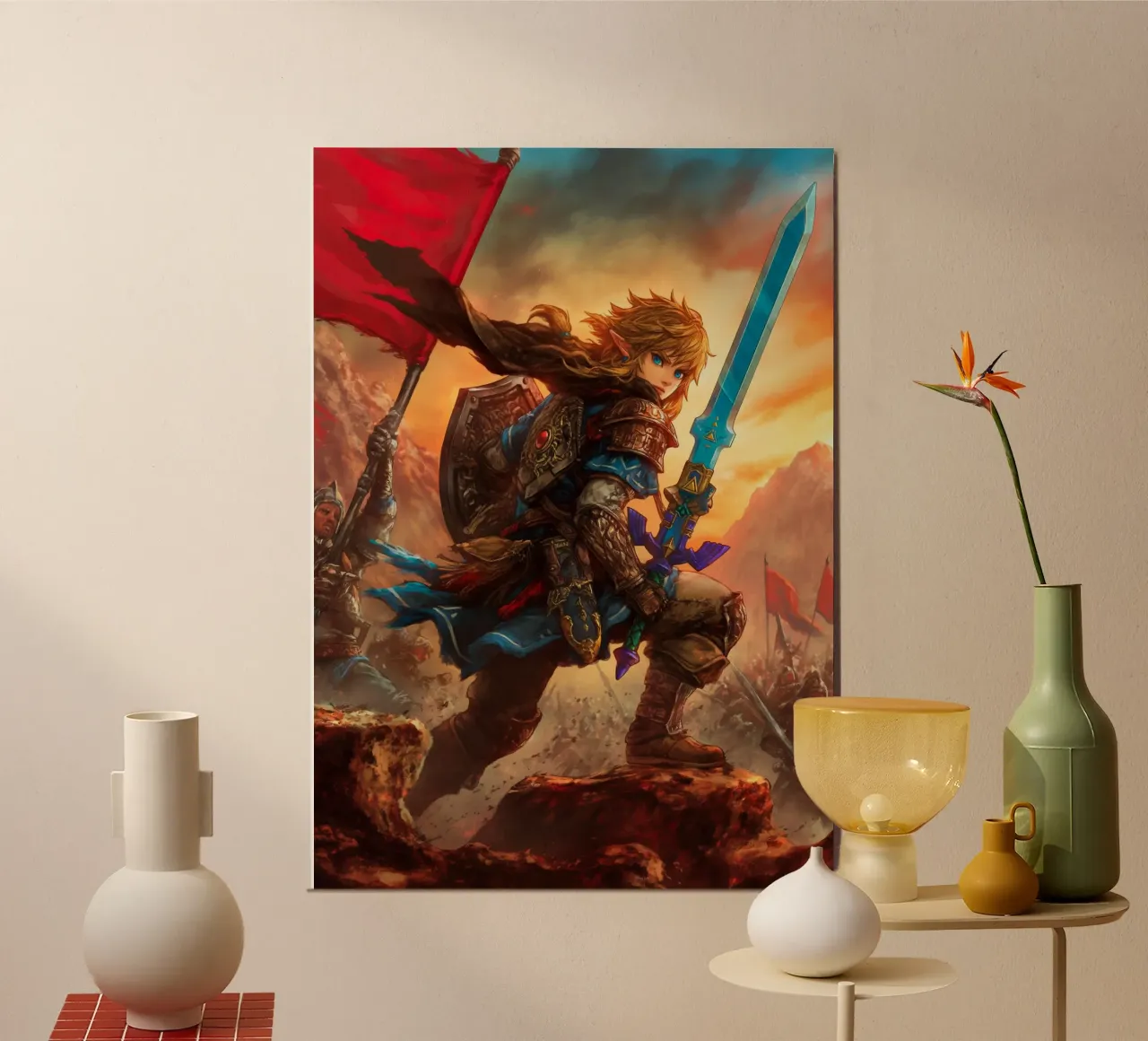 Link La leggenda di Zelda poster con telaio in plastica da Fleur de Lys