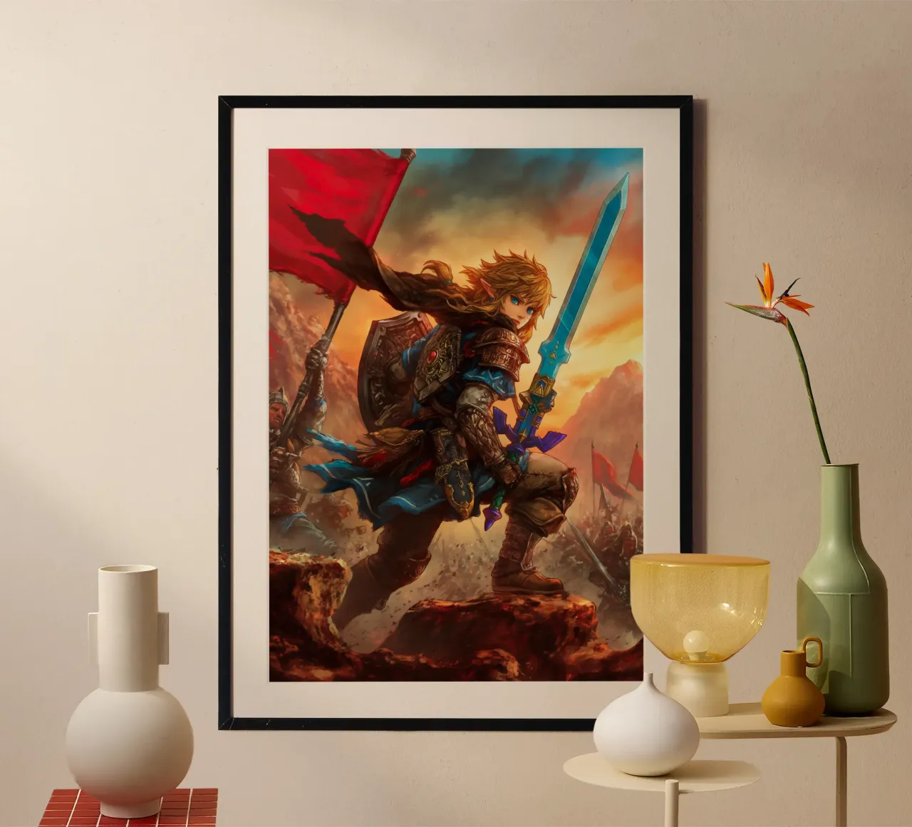 Link La leggenda di Zelda poster con telaio in plastica da Fleur de Lys
