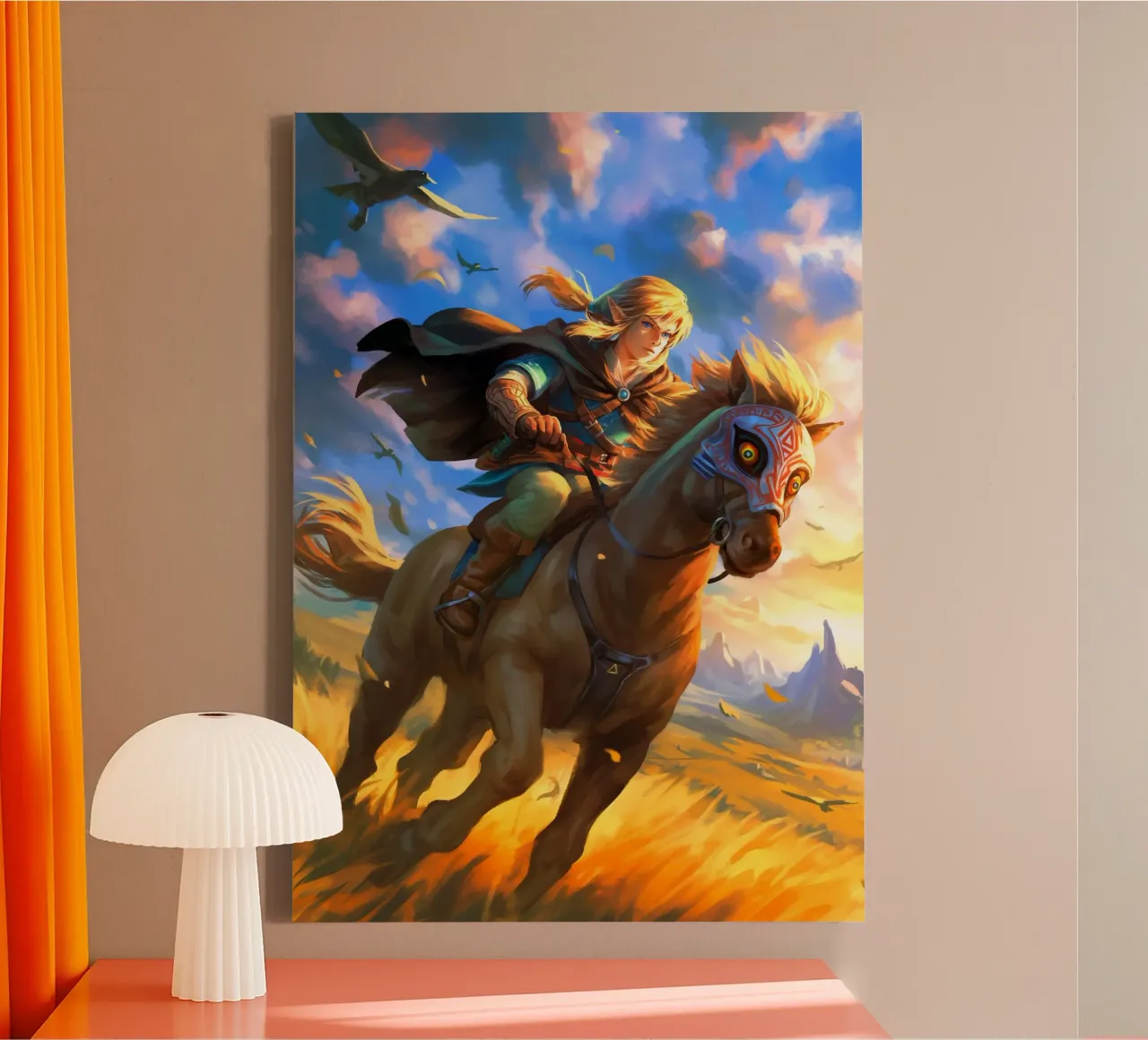 Link The Legend of Zelda canvas with Floater frame by Fleur de Lys