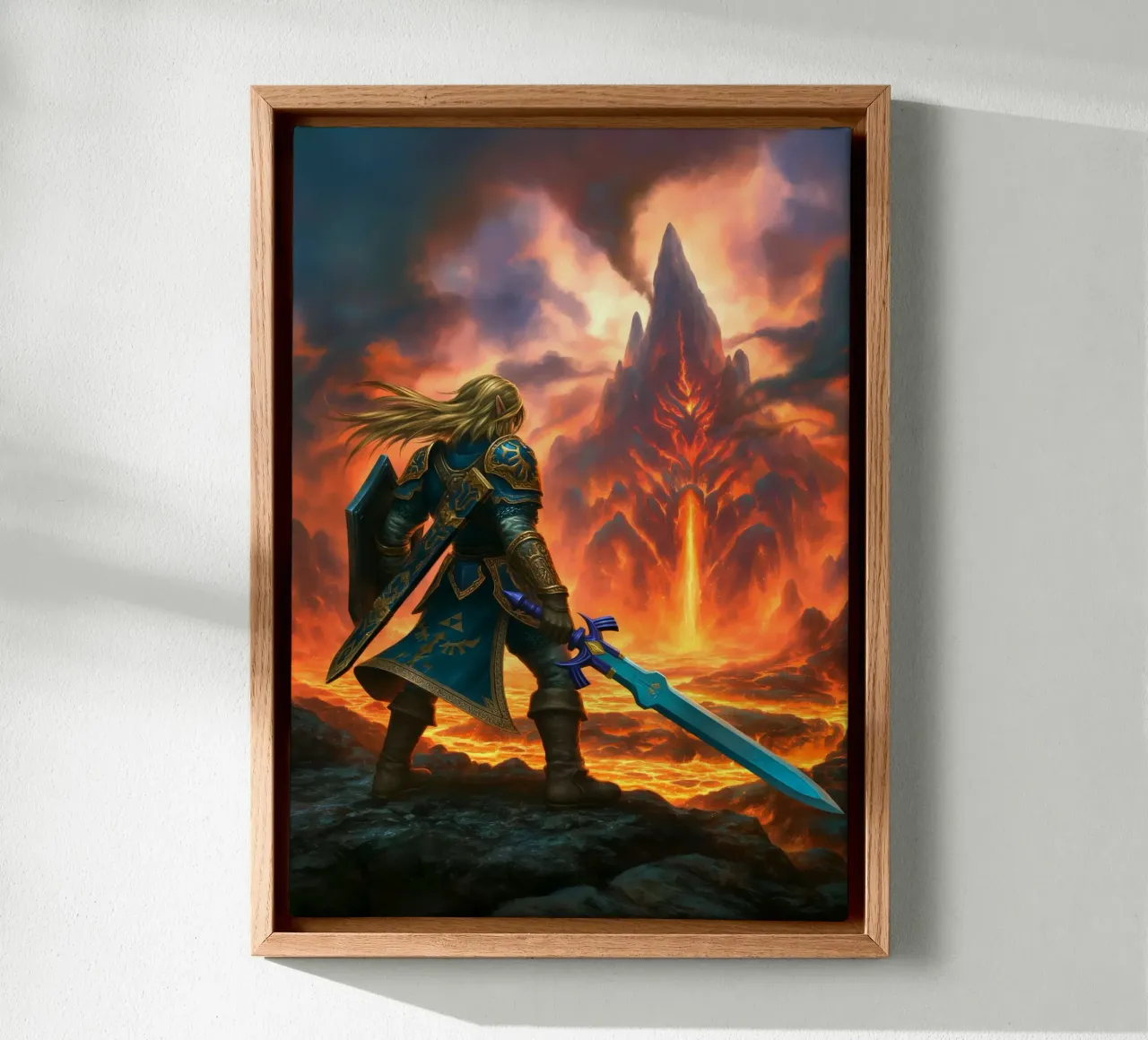 Link The Legend of Zelda canvas with Floater frame by Fleur de Lys