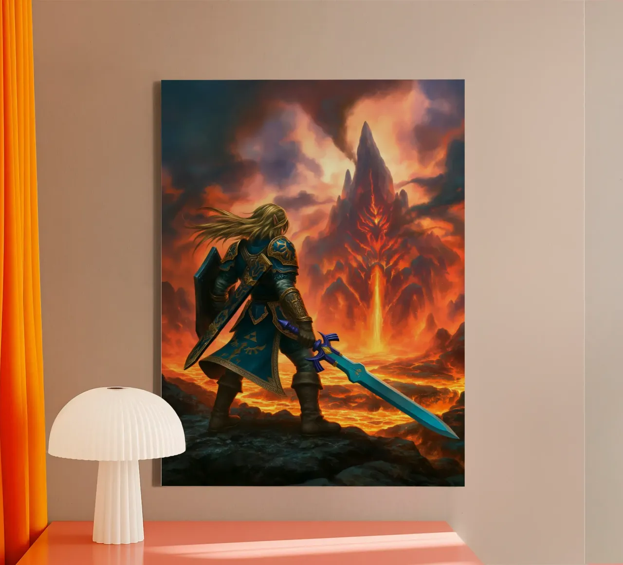 Link The Legend of Zelda canvas with Floater frame by Fleur de Lys