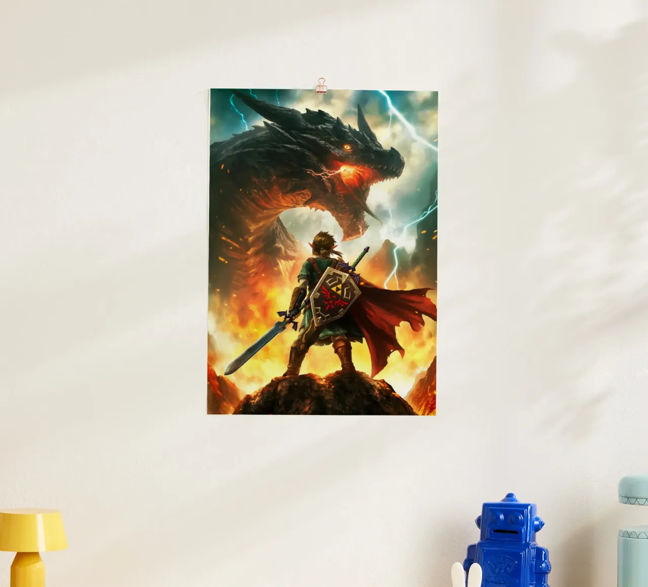 Link La leggenda di Zelda poster con telaio in plastica da Fleur de Lys