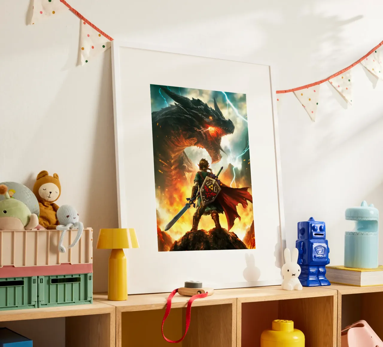 Link La leggenda di Zelda poster con telaio in plastica da Fleur de Lys