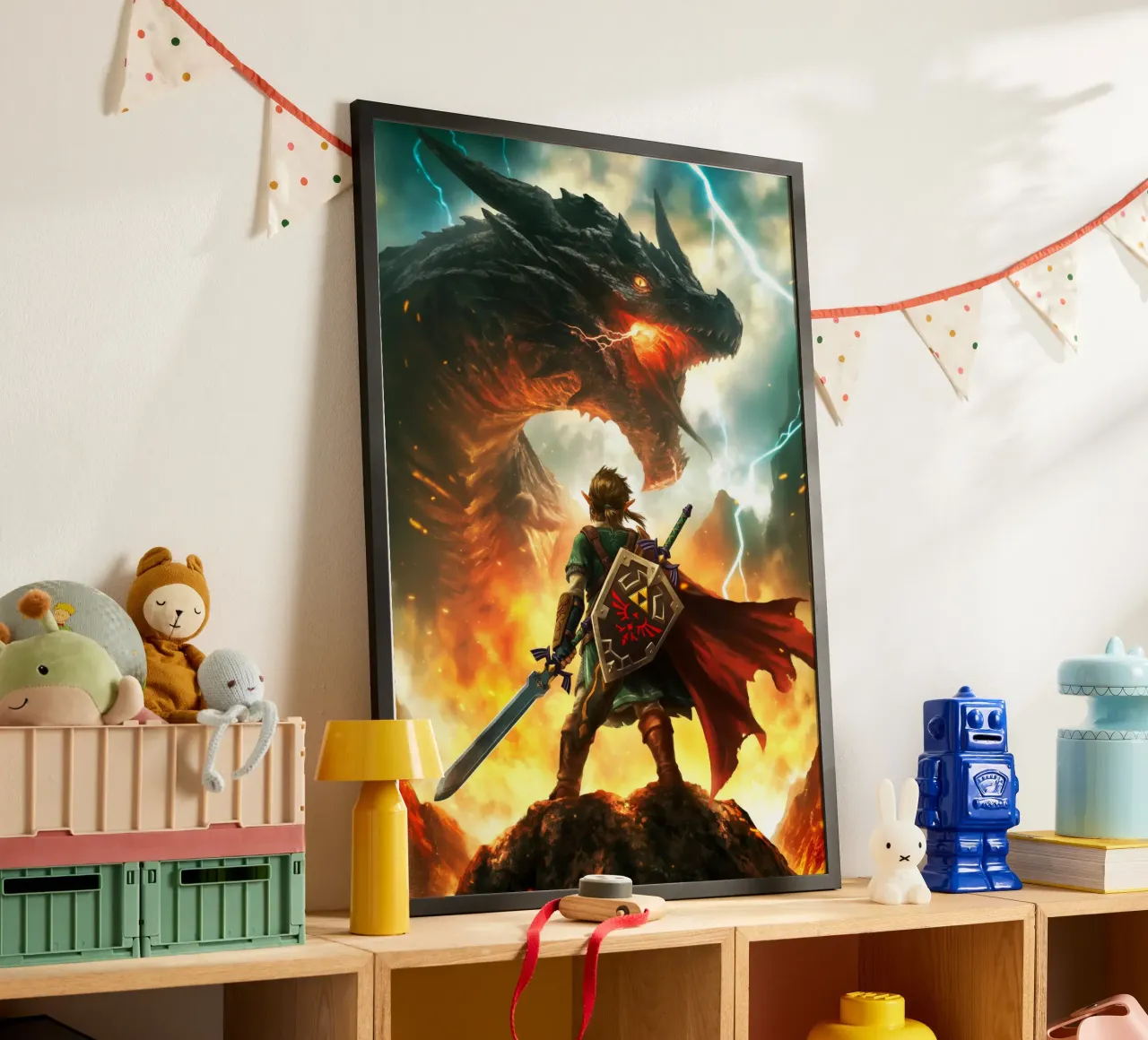 Link La leggenda di Zelda poster con telaio in plastica da Fleur de Lys