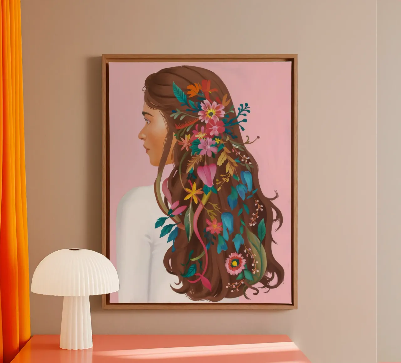Floral Hair Reverie canvas by Arcane Shade