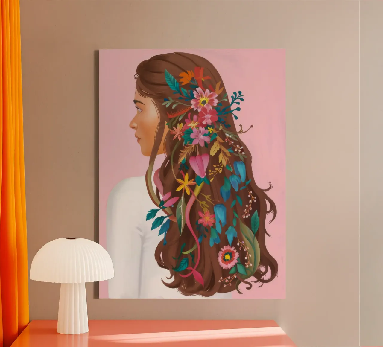 Floral Hair Reverie canvas by Arcane Shade