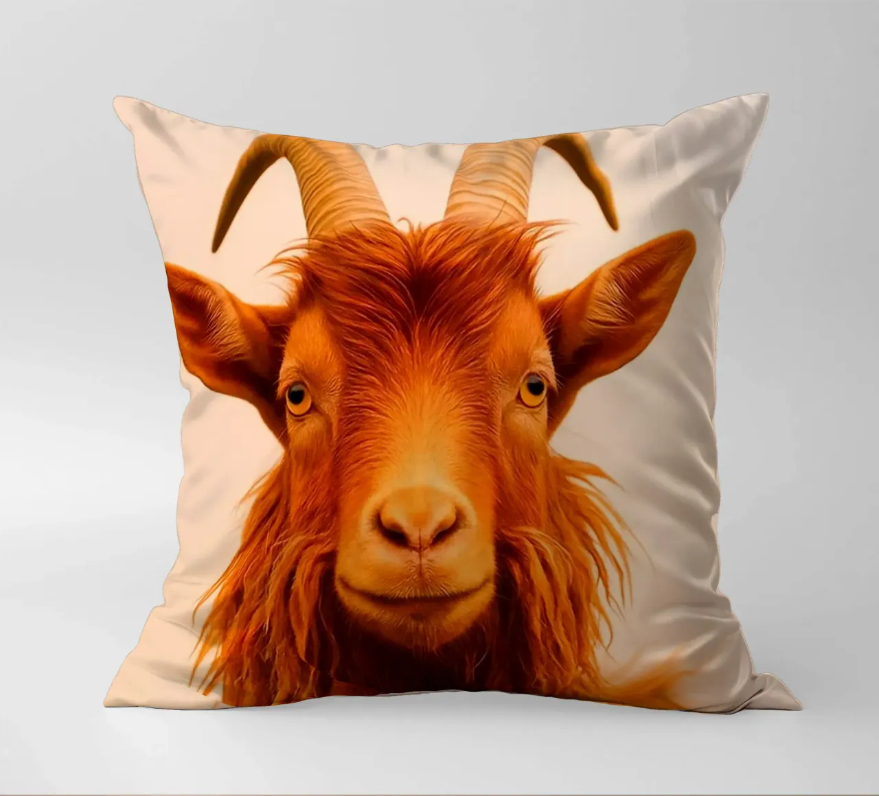 Mountain Goat Face decorative cushion by kukupuu