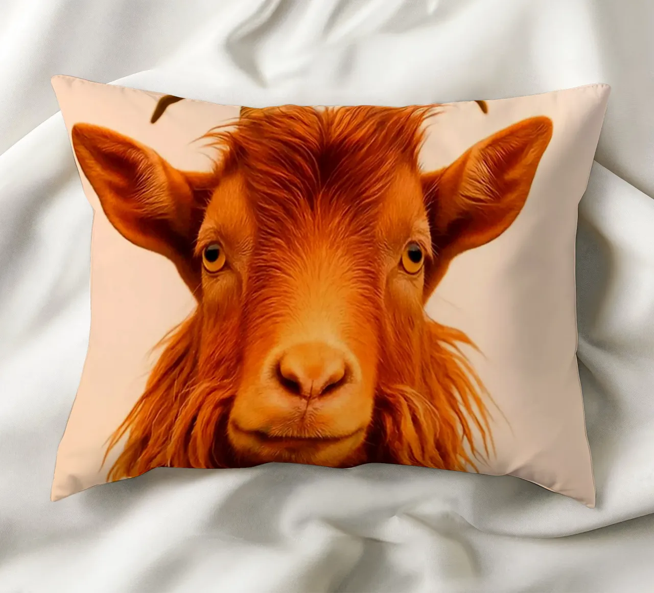 Mountain Goat Face decorative cushion by kukupuu