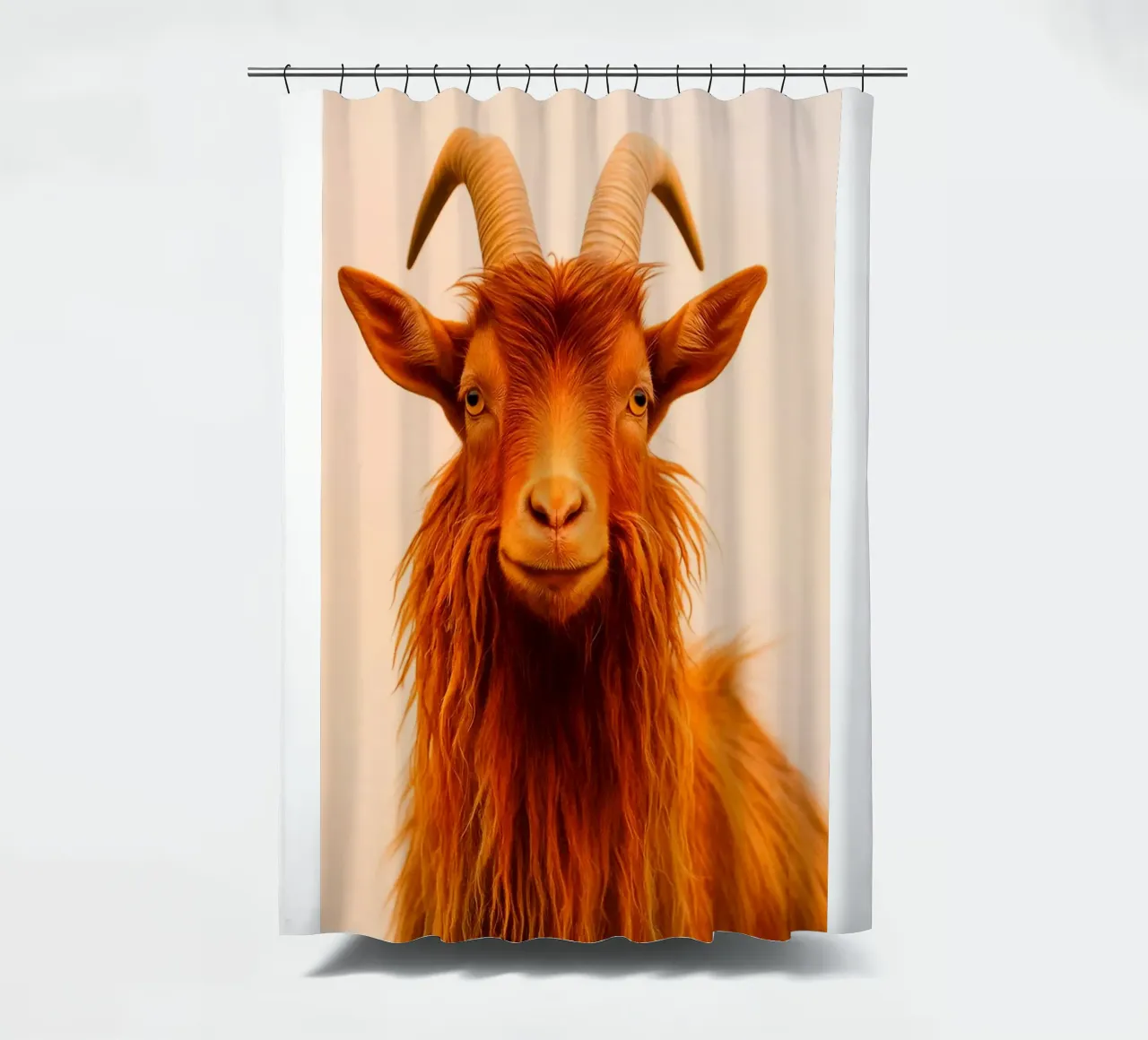 Mountain Goat Face shower curtain by kukupuu