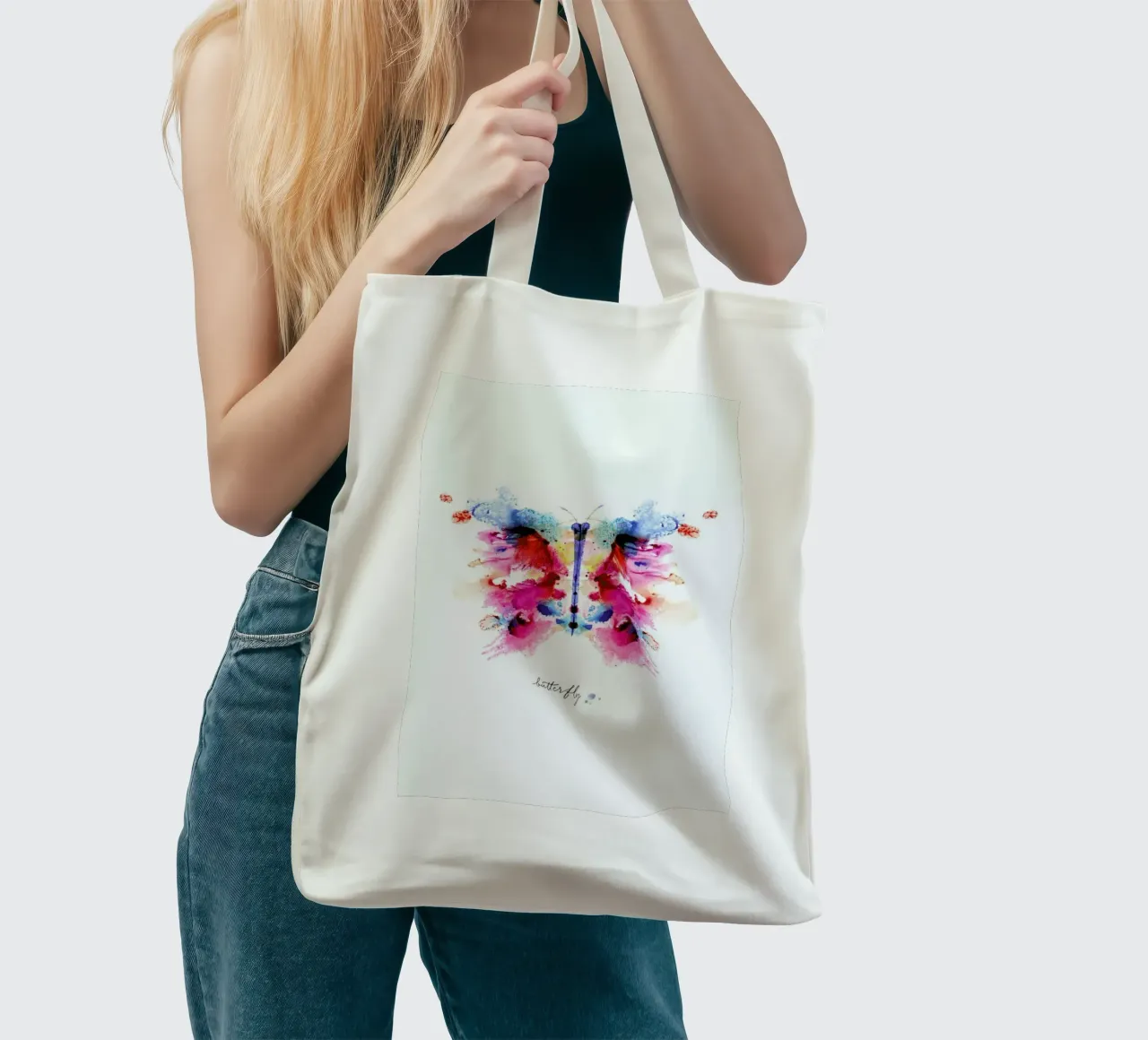 Ink Butterfly Iridescent II borsa in juta da Flora & Fauna