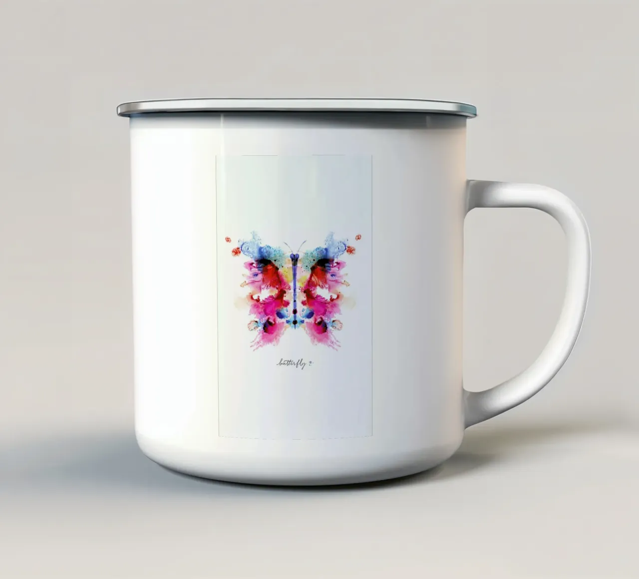 Ink Butterfly Iridescent II tazza in smalto da Flora & Fauna
