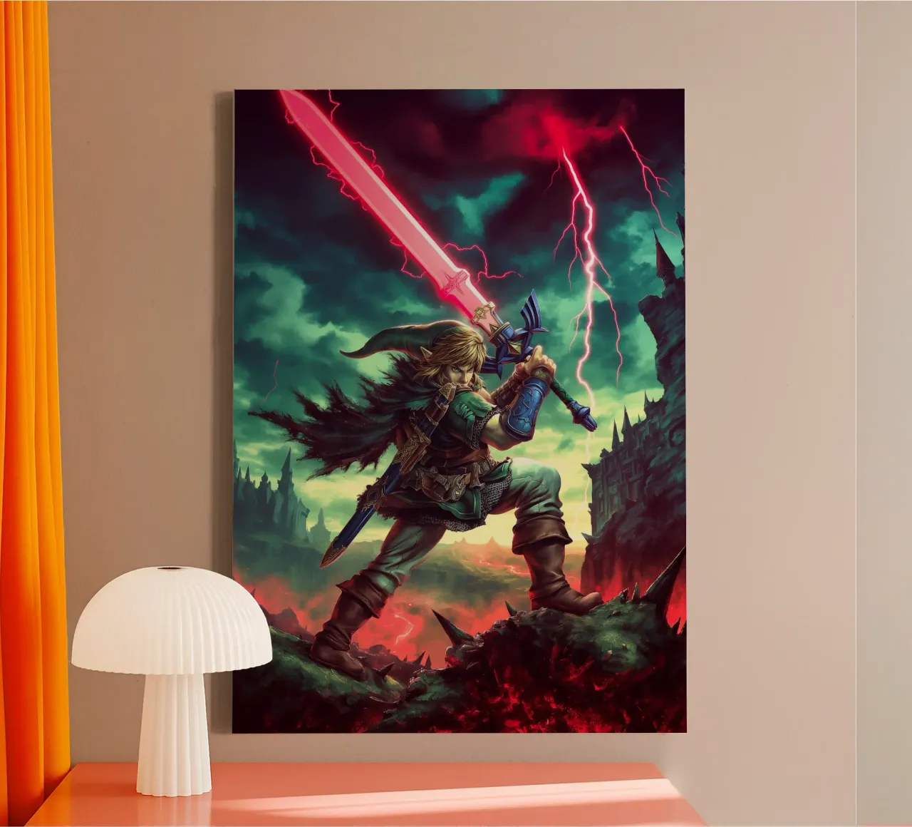 Link The Legend of Zelda canvas with Floater frame by Fleur de Lys