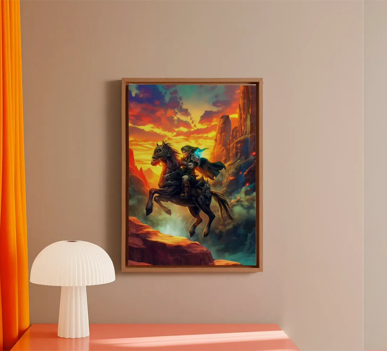 Link The Legend of Zelda canvas with Floater frame by Fleur de Lys