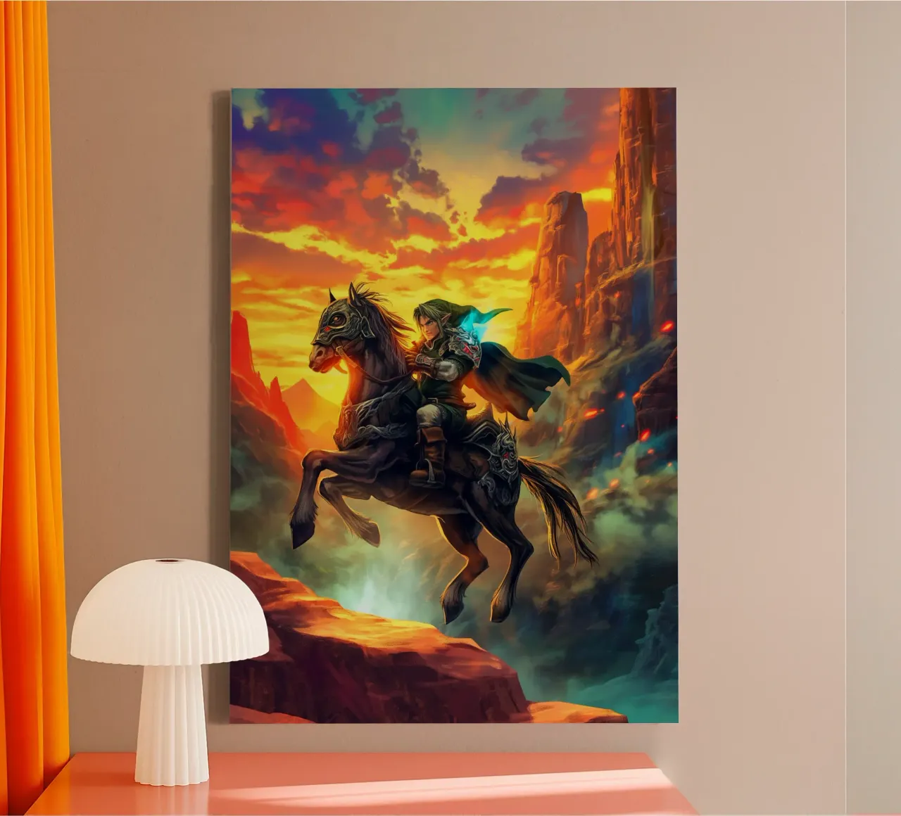 Link The Legend of Zelda canvas with Floater frame by Fleur de Lys