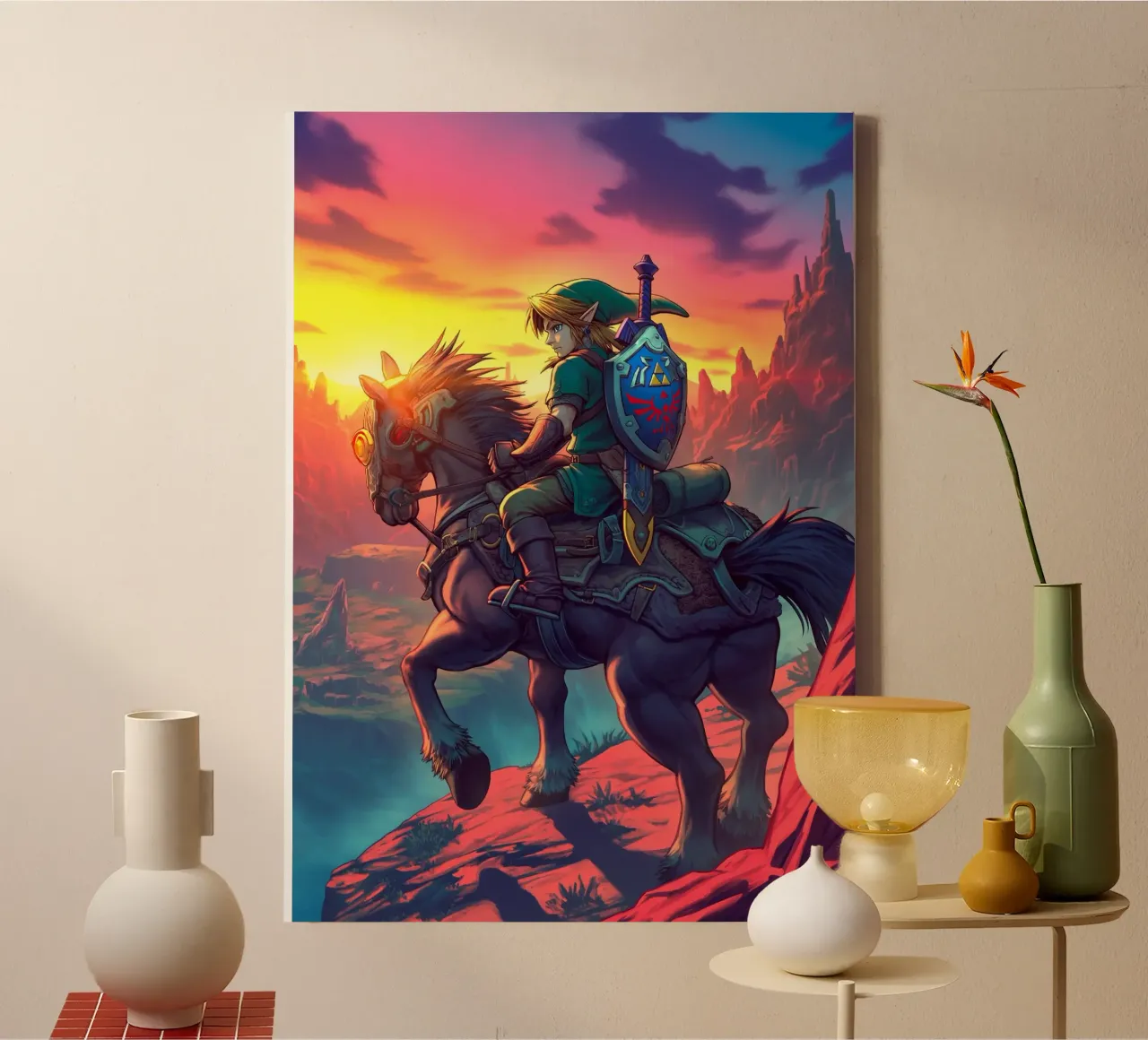 Link The Legend of Zelda canvas with Floater frame by Fleur de Lys